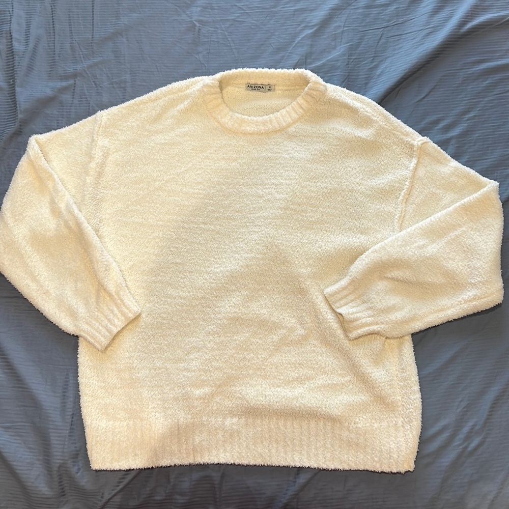 Oversized fuzzy white sweater